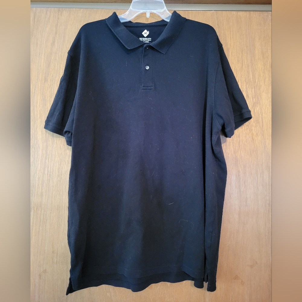 Black Polo Shirt for Men, XXL